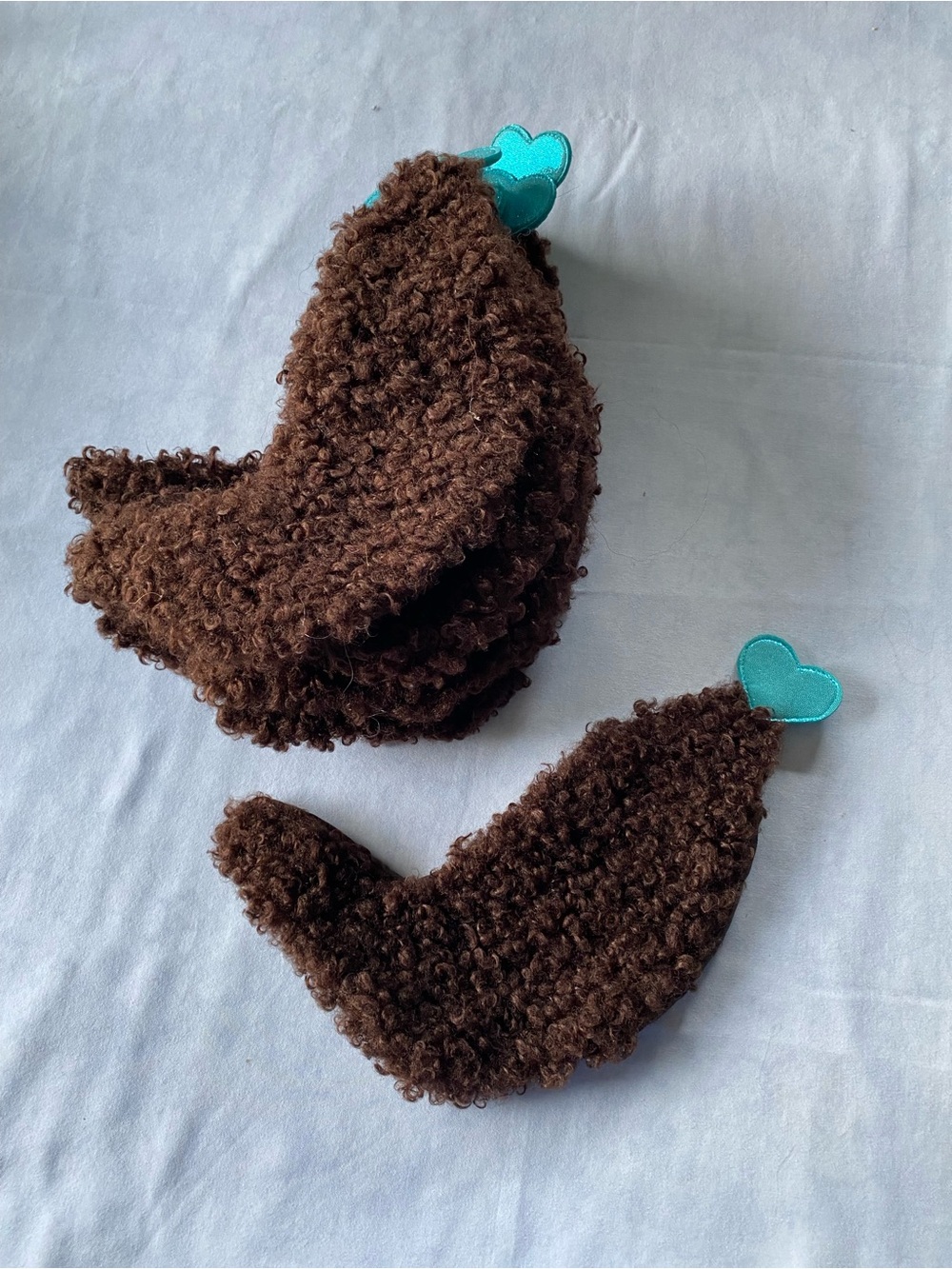 11 NWOT Brown fuzzy horse tails costume pieces with loop and hook attachments